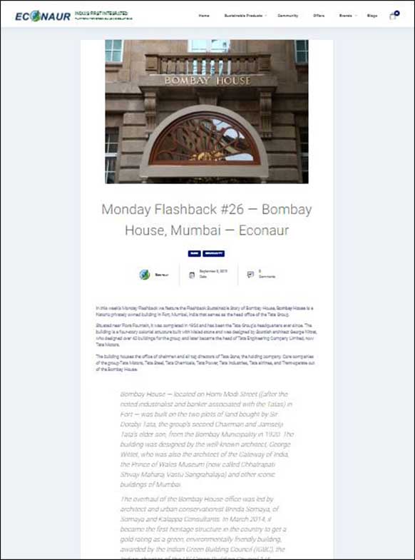 Monday Flashback #26 - Bombay House, Mumbai - Econaur